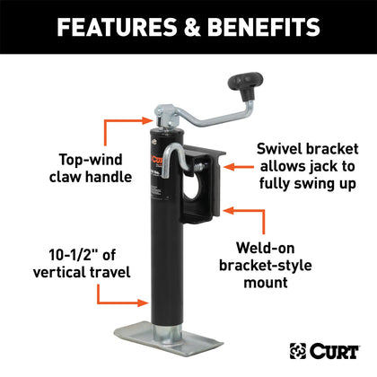 CURT 28300 Bracket Mount Swivel Jack