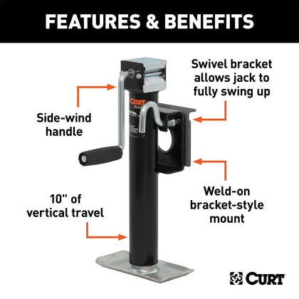 CURT 28302 Bracket Mount Swivel Jack