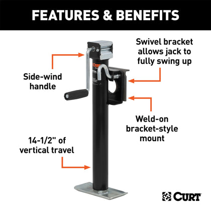 CURT 28306 Bracket Mount Swivel Jack