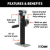 CURT 28321 Pipe Mount Swivel Jack