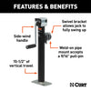 CURT 28358 Pipe Mount Swivel Jack