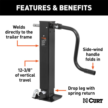 CURT 28512 HD Direct Weld Square Jack