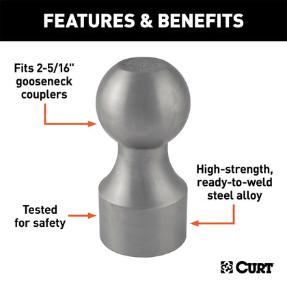 CURT 40094 Weld-On Gooseneck Ball