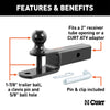 CURT 45005 3 In 1 ATV Ball Mount