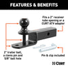 CURT 45009 3 In 1 ATV Ball Mount