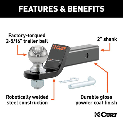 CURT 45041 Class III Loaded Ball Mount
