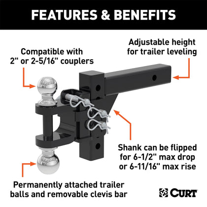 CURT 45049 Adjustable Multi-Purpose Mount And Shank