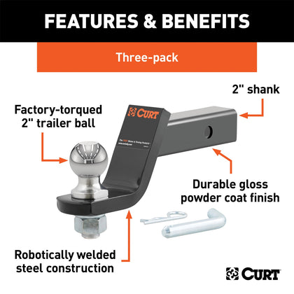CURT 45057 Class III Loaded Ball Mount