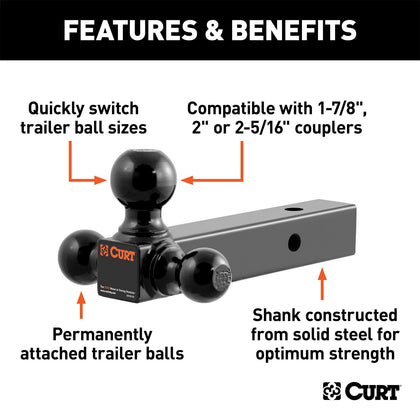 CURT 45650 Class III/IV Multi Ball Mount