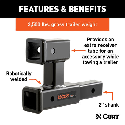 CURT 45792 Dual Receiver Tube Extension
