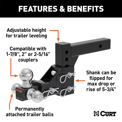 CURT 45799 Class III/IV Multi Ball Mount
