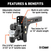 CURT 45907 Adjustable Channel Ball Mount