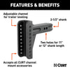 CURT 45917 Replacement Adjustable Channel Mount Shank