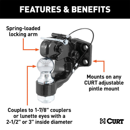 CURT 48180 Combination Ball/Pintle Hook