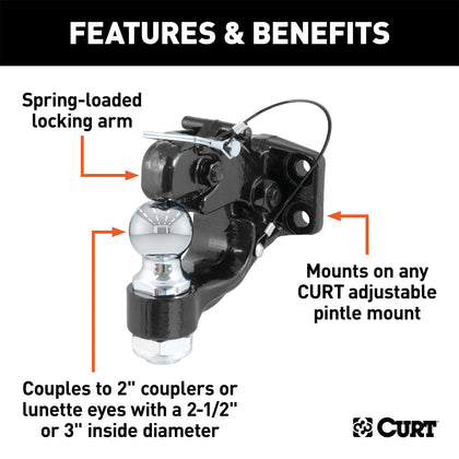 CURT 48190 Combination Ball/Pintle Hook