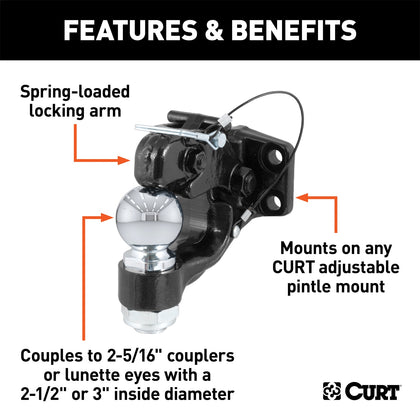 CURT 48200 Combination Ball/Pintle Hook