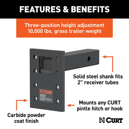 CURT 48324 Adjustable Pintle Mount
