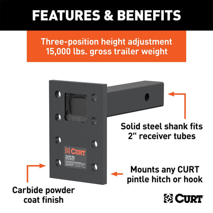 CURT 48325 Adjustable Pintle Mount