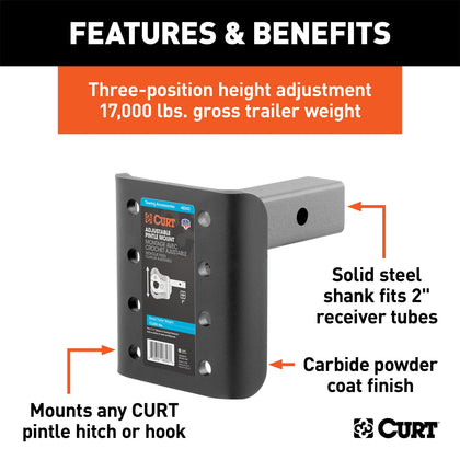 CURT 48343 Adjustable Pintle Mount