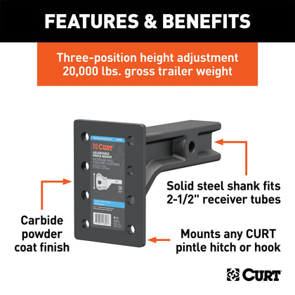 CURT 48348 Adjustable Pintle Mount