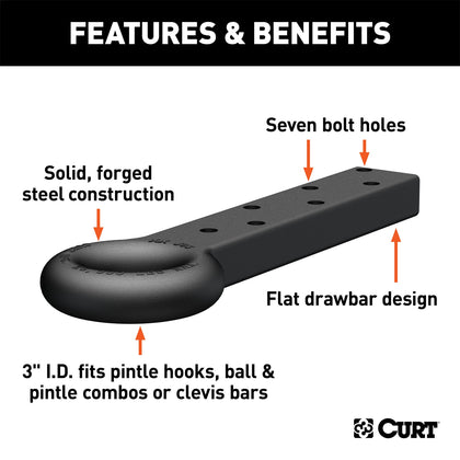 CURT 48510 Forged Alloy Steel Flat Drawbar