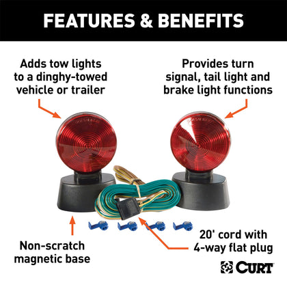 CURT 53204 Magnetic Towing Lights