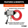 CURT 55178 Non-Powered 3-to-2-Wire Taillight Converter