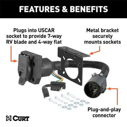 CURT 55774 Vehicle To Trailer Connector w/Harness