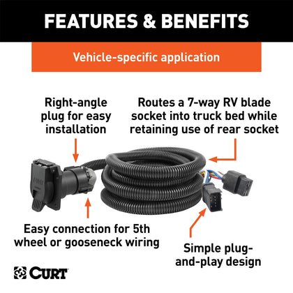 CURT 56001 Custom Wiring Harness Extension