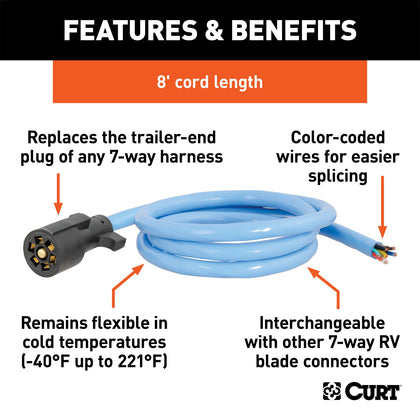 CURT 56612 7-Way Round RV Blade Wiring Connector