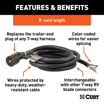 CURT 56622 Replacement 7-Way RV Blade Harness