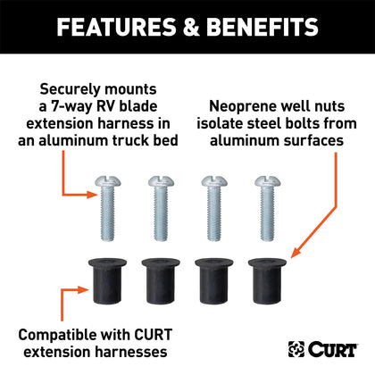 CURT 57007 Isolation Hardware Kit For 7-Way RV Extensions