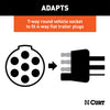 CURT 57040 7-Way Round To 4-Way Flat Adapter