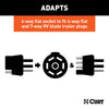 CURT 57102 7-Way Round RV To 4-Way Flat Adapter