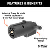 CURT 57251 7-Way Round RV To 5-Way Flat Adapter
