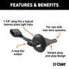 CURT 57404 4-Way Flat License Plate Light Plug Adapter