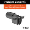CURT 57621 6-Way Round To 4-Way Flat Wiring Adapter