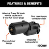 CURT 57725 7-Way Round RV To 5-Way Flat Adapter