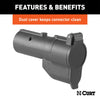 CURT 57727 7-Way RV Blade Electrical Adapter w/Backup Alarm