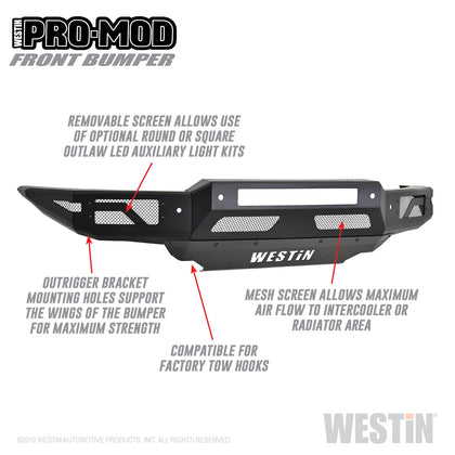 Westin 58-41085 Pro-Mod Front Bumper Fits 19-21 Ranger