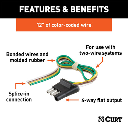 CURT 58030 4-Way Flat Wiring Connector