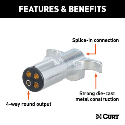 CURT 58060 4-Way Round Connector Plug
