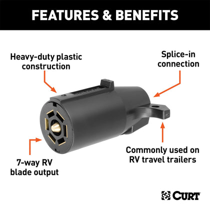 CURT 58140 7-Way RV Blade Connector Plug