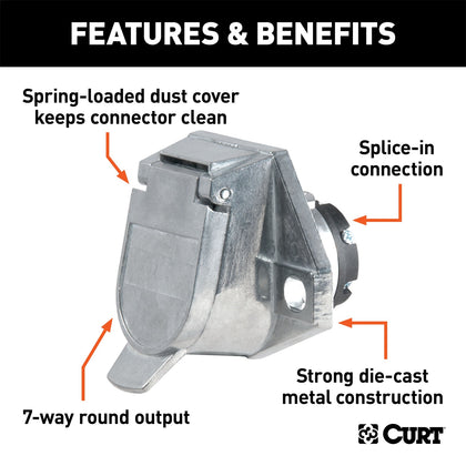 CURT 58170 7-Way Round Connector Socket