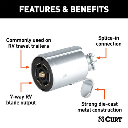 CURT 58190 7-Way RV Blade Connector Plug
