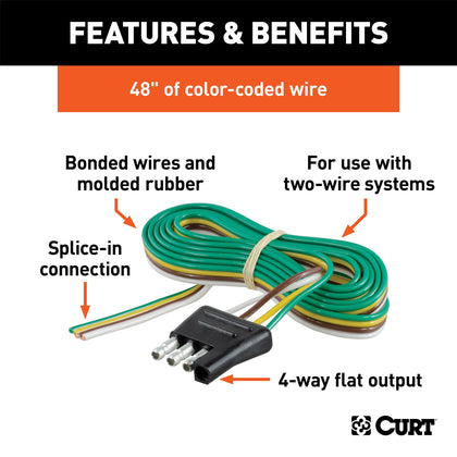 CURT 58348 4-Way Flat Connector Plug