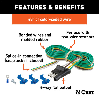 CURT 58349 4-Way Flat Connector Plug Kit