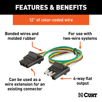 CURT 58380 4-Way Bonded Wiring Connector