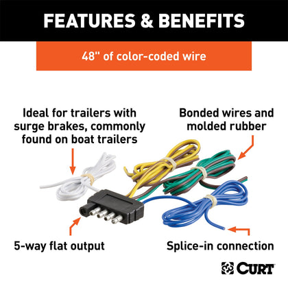 CURT 58540 5-Way Flat Connector Plug