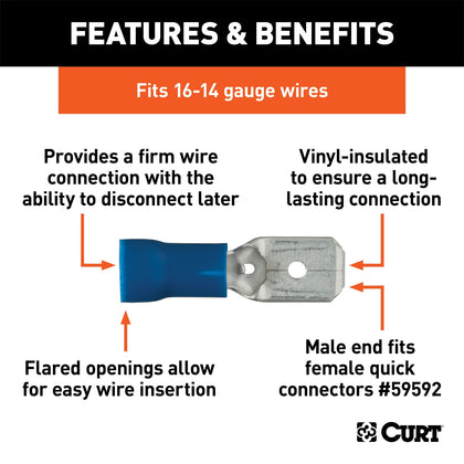 CURT 59432 Insulated Quick Connector
